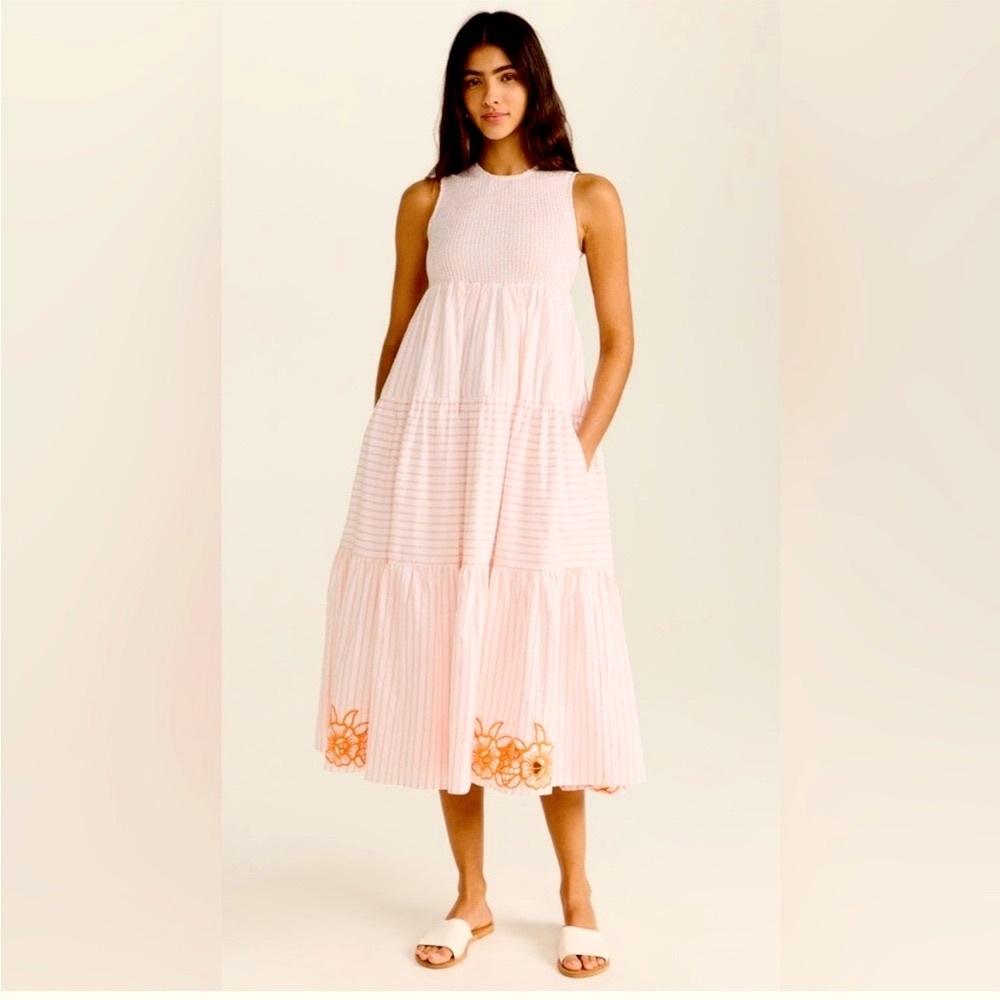 Tuckernuck Fanm Mon Begonville orange stripe Dress